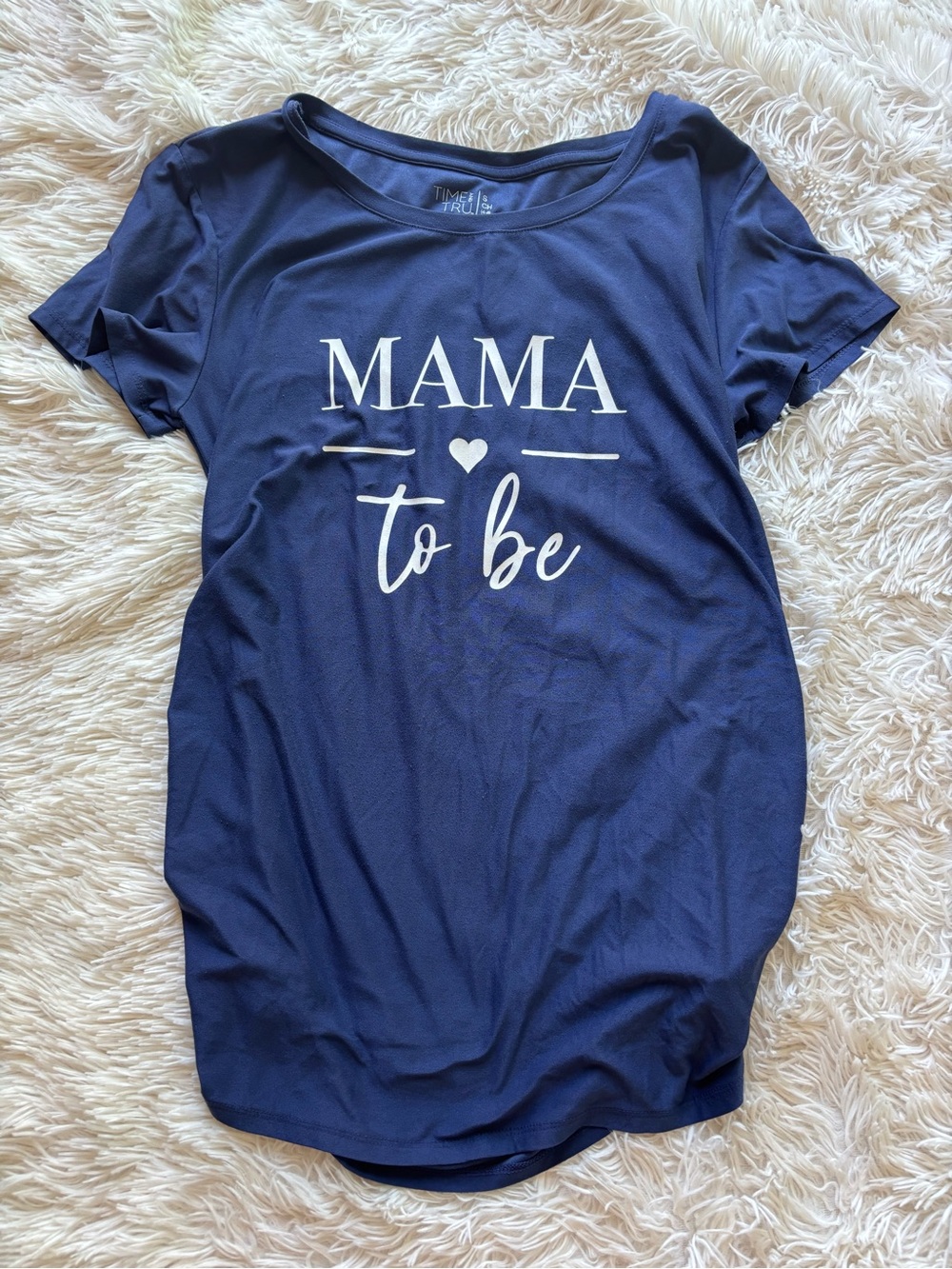 Time and Tru Navy Blue "MAMA to be" Short Sleeve Tee